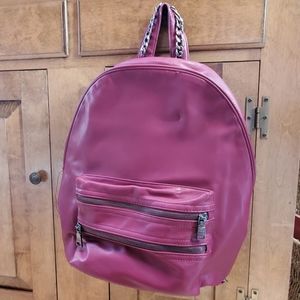 Steve Madden Wine Faux‎ Leather Adjustable Straps Backpack 12Wx15Hx7D